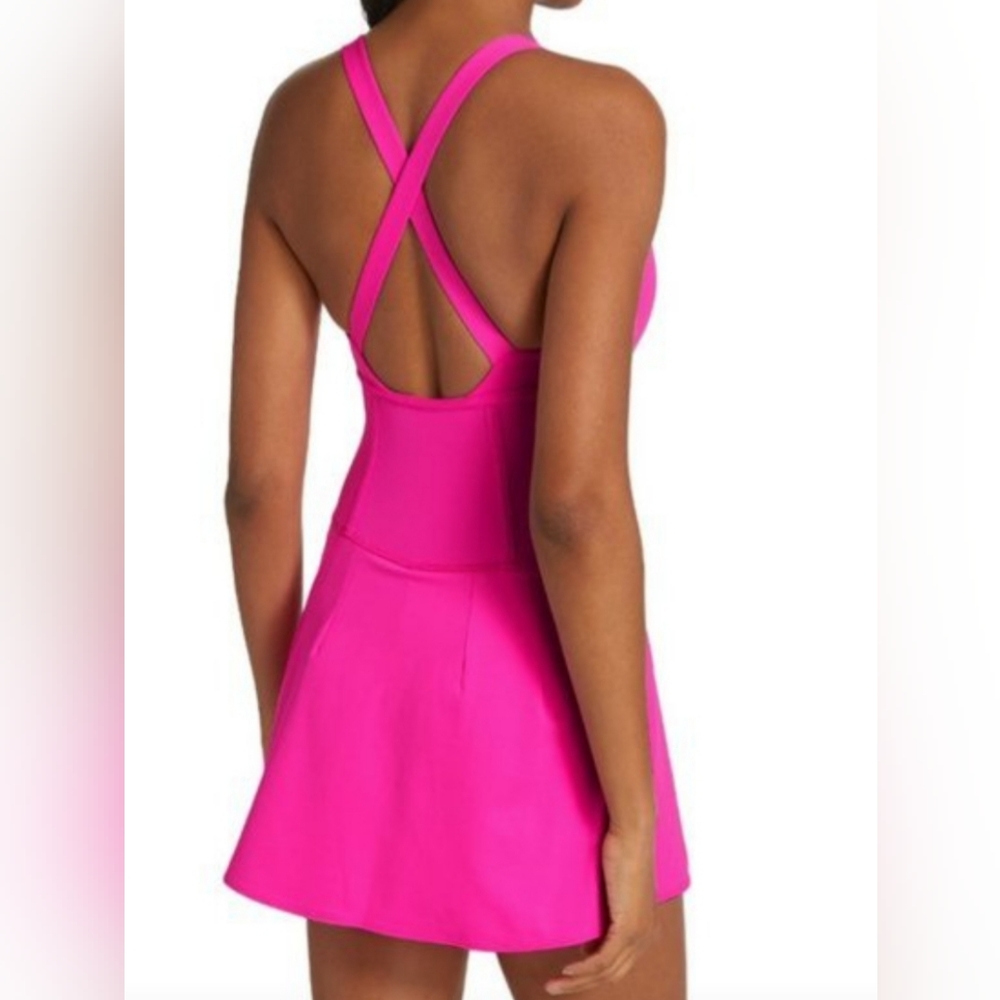 Free People Drop Shot Mini Dress in Fuchsia Flirt